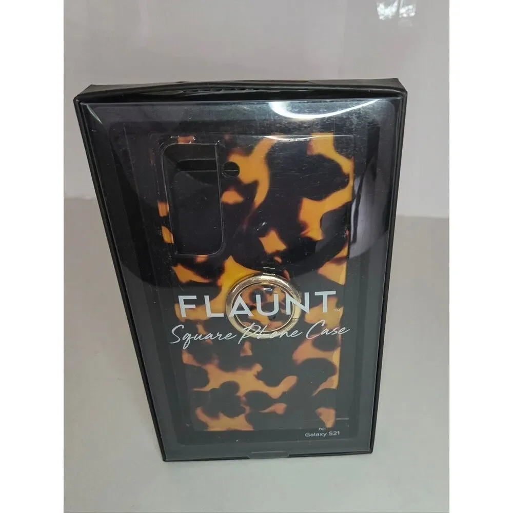 Flaunt SQUARE® Tortoise Shell Samsung Galaxy S21 Case With Phone Ring